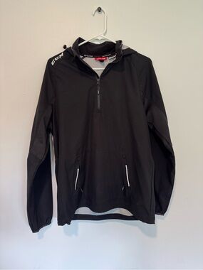 CCM Black Lightweight Hooded Half-Zip Jacket